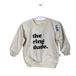 ORGANICS Toddler 12-18 Months The Ring Dude Natural Sweatshirt Ring Bearer NEW